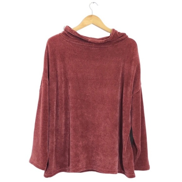 Laura & Mercer Orange Chenille Cowl Neck Sweater Top L - Picture 2 of 2